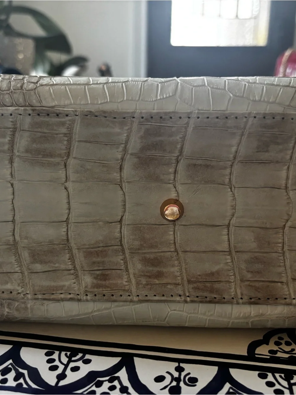 Genuine Himalayan crocodile handbag